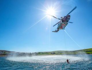 The air and sea rescue helicopter