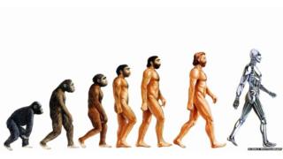 Chimpanzees turning into robot