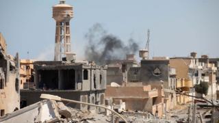 Scene after battle in Sirte