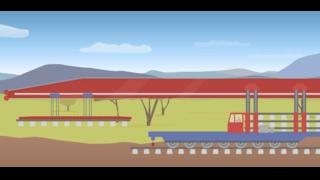 Graphic of the track-laying machine
