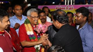 வரவேற்கப்படும் கோட்டாபய ராஜபக்ஷ