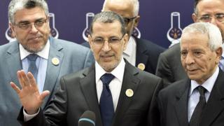 Saad-Eddine El Othmani, le nouveau Premier ministre, en consultation pour la formation du nouveau gouvernement, donne une conférence de presse dans les locaux du PJD