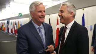 Michel Barnier meeting Stephen Barclay in Brussels