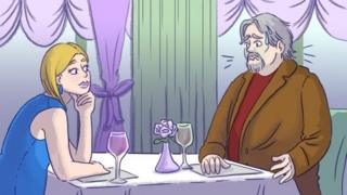 Una pareja en un restaurante