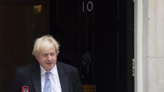 Boris Johnson outside No 10 while Foreign Secretary