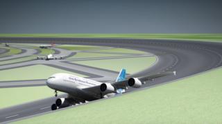 pista de avión circular