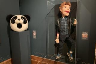 Ed Sheeran puppet and panda mask from I Don't Care video