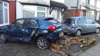 track race road hurt luton crash three cars two resident named caption said did want used who