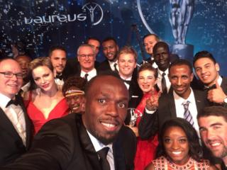 El selfie de Usain Bolt en los Premios Laureus