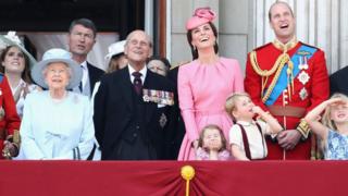 Royal family members on Buckingham Palace balcony