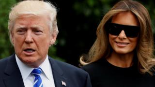 President Donald Trump and First Lady Melania Trump at the White House in Washington, July 5, 2017