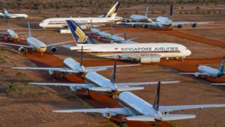 Aircraft in storage at APAS in Alice Springs