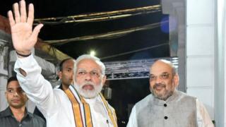 ગુજરાત ગૌરવ યાત્રાના સમાપન સમારોહમાં મોદી અને અમિત શાહ