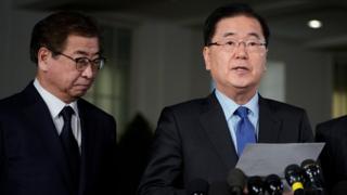 Jefe de la Oficina de Seguridad Nacional de Corea del Sur, Chung Eiu-yong.