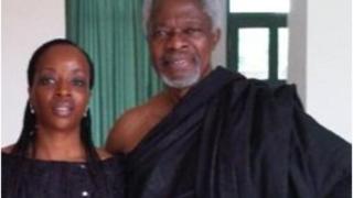 Kofi Annan ati ọmọ rẹ Ama nigba to fẹ ọmọ Naijria