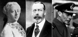 George III, George V and George VI
