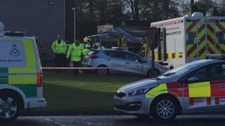 Emergency vehicles at the hospital