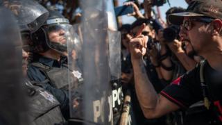 Tijuana'da göçmen karşıtı protesto