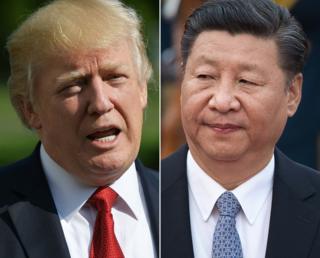 美国总统特朗普与中国国家主席习近平