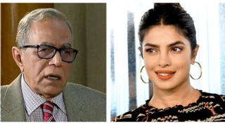 বাংলাদেশের রাষ্ট্রপতি আব্দুল হামিদ (বামে) এবং বলিউড তারকা প্রিয়াঙ্কা চোপড়া।