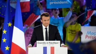 Кандидат в президенты Франции Эммануэль Макрон