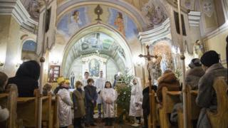 Празднование Рождества Христова в римско-католической церкви села Холмок Ужгородского района