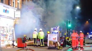 Firefighters at the scene