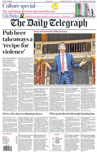 Daily Telegraph front page