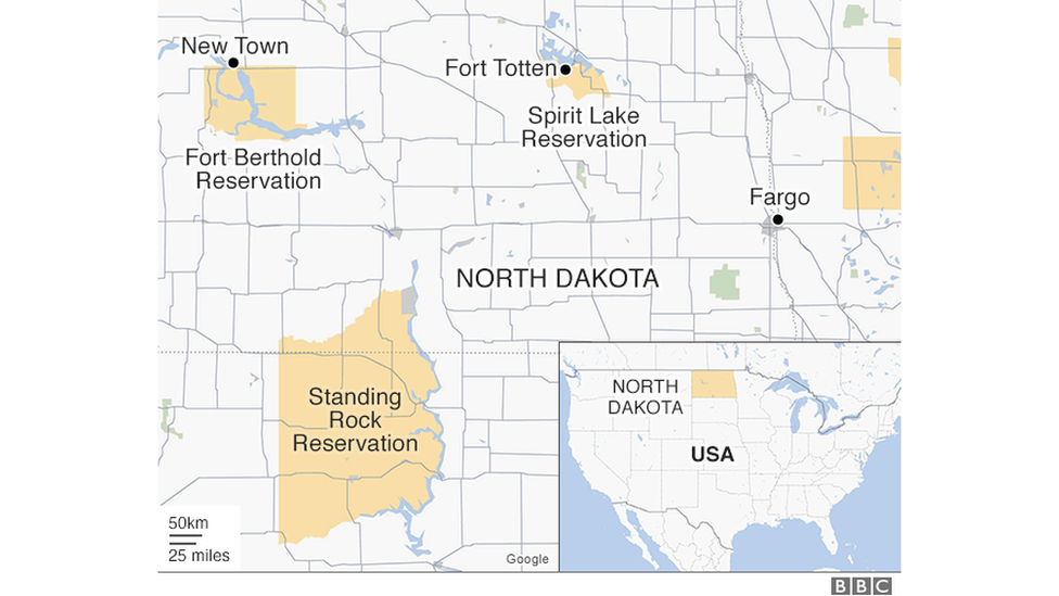 Map of North Dakota