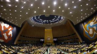 БМТнинг Нью-Йоркдаги бош қароргоҳида Бош Ассамблея мажлиси