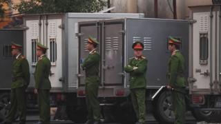 Bảo vệ an ninh cho phiên tòa xử ông Đinh La Thăng, Trịnh Xuân Thanh ở Hà Nội ngày 8/1