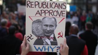 Плакат з Трампом і Путіним