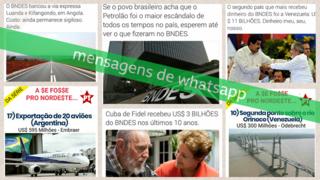 Mensagens de WhatsApp sobre o BNDES compartilhadas nas vésperas do segundo turno das eleições 2018, coletadas pelo Projeto Eleições Sem Fake