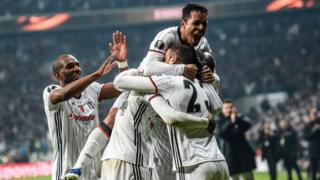 Beşiktaşlı oyuncuların gol sevinci