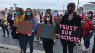 science Students holding placards