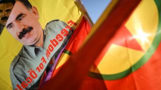 Strasburg'da Öcalan'a destek gösterisi.