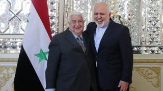 محمدجواد ظریف و ولید معلم وزرای خارجه ایران و سوریه امروز در تهران با هم دیدار کردند