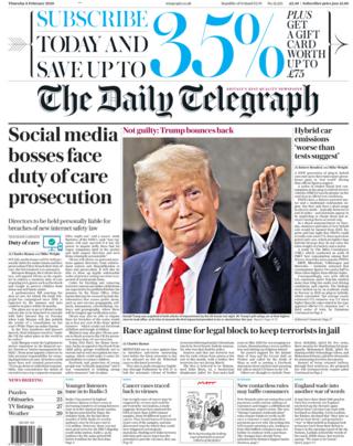 Daily Telegraph front page
