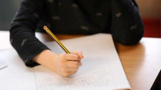 Pupil at work in classroom