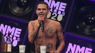 Slowthai on stage at the NME Awards