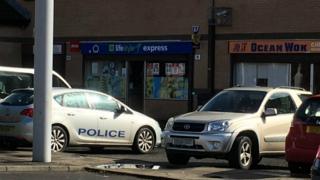 Police car near scene of hit and run