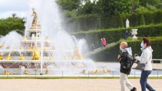 Visitors to royal palace of Versailles which has reopened to visitors