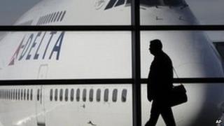 A Delta 747 aircraft