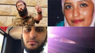 Left to right: Omar Hussain, Aqsa Mahmood, Nasser Muthana and Sally Jones