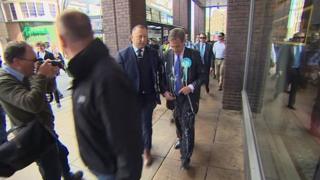 Nigel Farage hit by milkshake in Newcastle