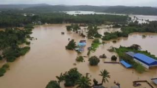 கழுகுப்பார்வையில் கேரளாவின் வெள்ளப் பாதிப்பு