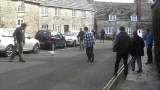 Shrove Tuesday Football in Corfe Castle