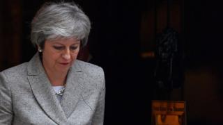 Theresa May arrives to give a statement outside No 10 on 22/11/18