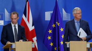 Dominic Raab and Michel Barnier
