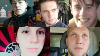 (Clockwise from top left) Adam Thomas, Darren Fletcher, Joel Wilmore, Nathan Pryke and Claudia Patatas
